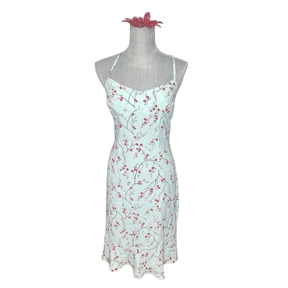 Express Vintage Y2k Women's Size 5/6 Cherry Blossom Dress Midi Sleeveless - Picture 2 of 11